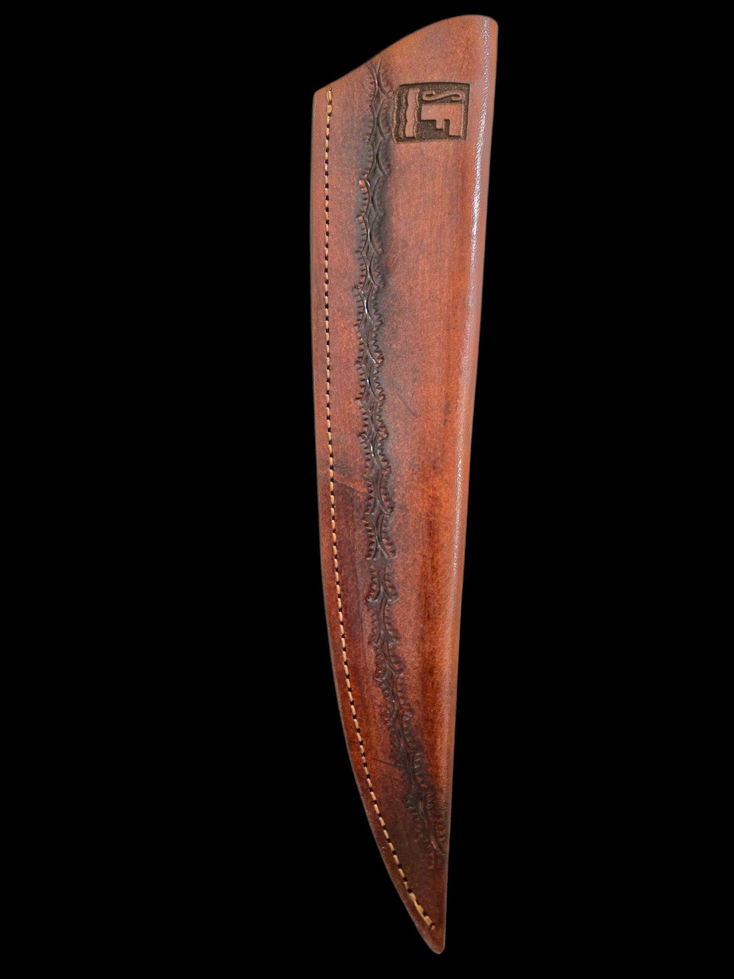 Something's Fishy Branded 
Dark Leather Sheath for 14" Fillet Knife